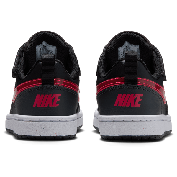 Nike Court Borough Low JES - Boys' Preschool - Black/Anthracite/University Red - Image 3