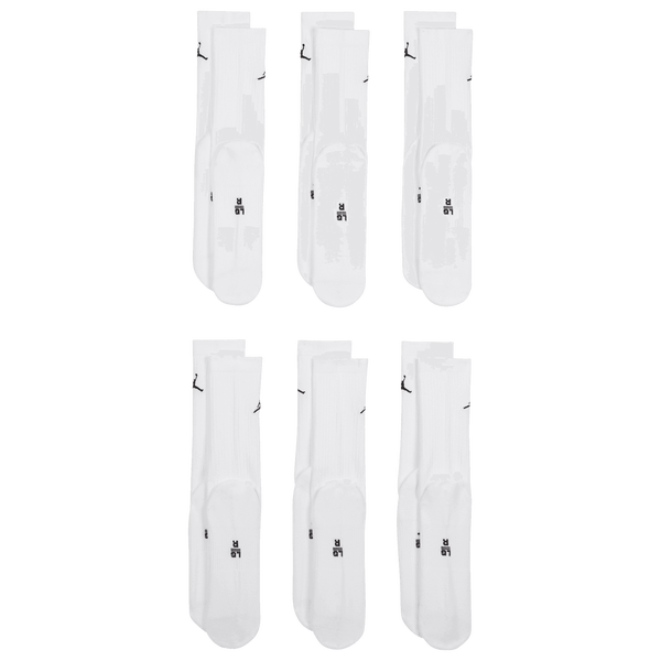 Jordan Cushion Ply Crew Sock 6 Pack - Men's - White/Black - Image 3