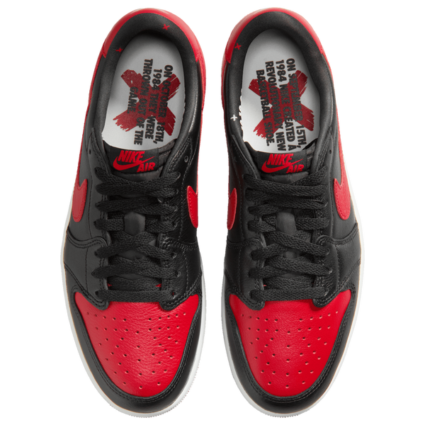 Jordan AJ 1 Retro Low OG 2 - Men's - Black/Black/Varsity Red - Image 4