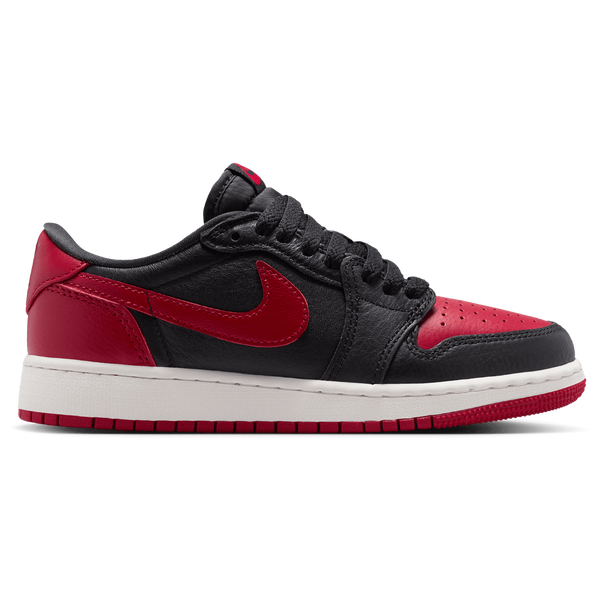 Jordan AJ 1 Retro Low OG - Boys' Grade School - Black/Red/White