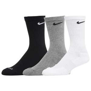 Nike 3 Pack Dri-FIT Plus Crew Socks - Men's - Grey/Black