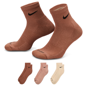 Nike 3 Pack Dri-FIT Plus Quarter Socks - Men's - Tan/Tan/Tan