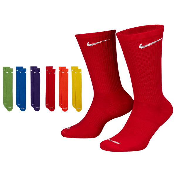 Nike 6 Pack Everyday Plus Cushioned Socks - Men's - Multi/Rainbow