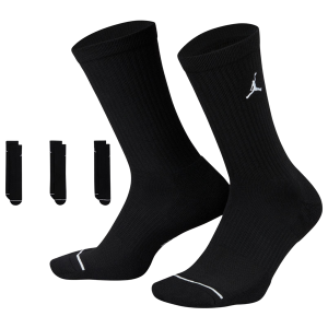 Jordan Every Day Cushioned Crew 3 Pack Socks - Men's - Black/White