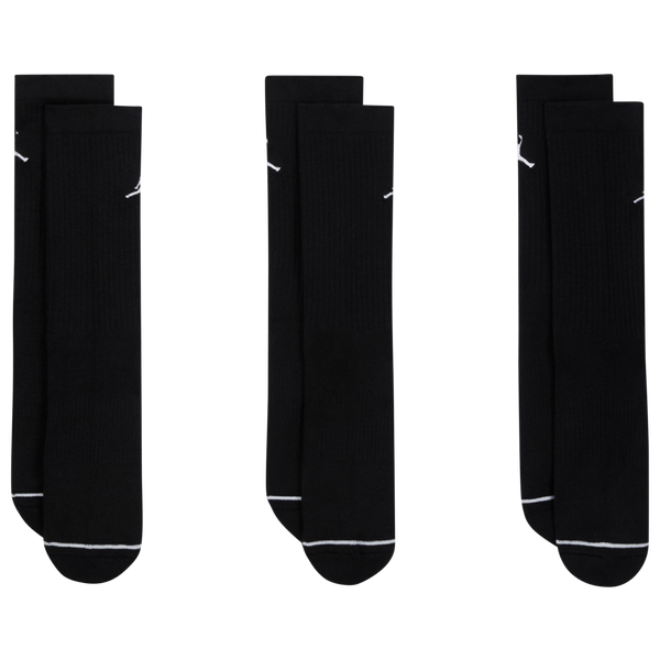 Jordan Every Day Cushioned Crew 3 Pack Socks - Men's - Black/White - Image 3