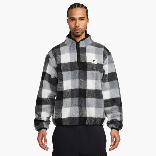 Nike Club Seasonal Winterized All Over Print Half-Zip - Men's - Black/White/Smoke Grey - Image 2