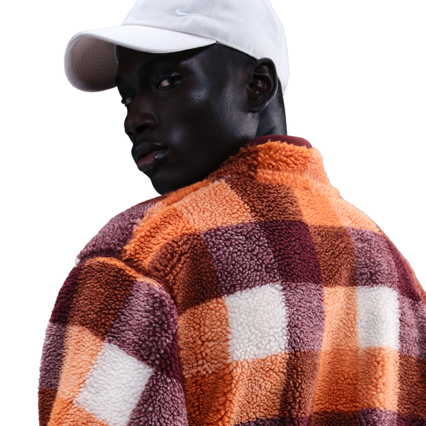 Nike Club Seasonal Winterized All Over Print Half-Zip - Men's - Dark Team Red/Campfire Orange/Pearl White - Image 2