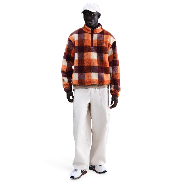 Nike Club Seasonal Winterized All Over Print Half-Zip - Men's - Dark Team Red/Campfire Orange/Pearl White - Image 3