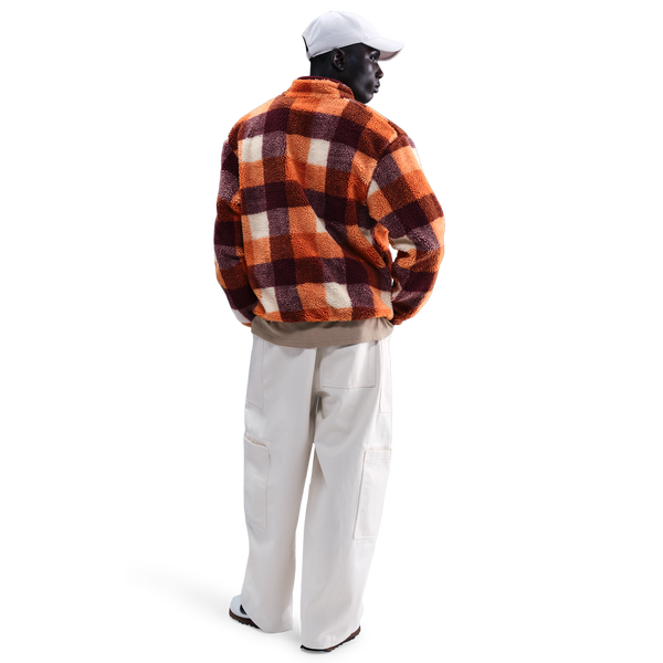 Nike Club Seasonal Winterized All Over Print Half-Zip - Men's - Dark Team Red/Campfire Orange/Pearl White - Image 4