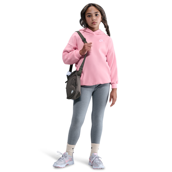 Nike NSW Club Fleece Oversized PO Hoodie - Girls' Grade School - Medium Soft Pink/Medium Soft Pink - Image 6
