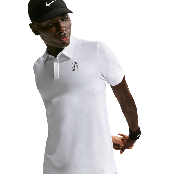 Nike Nikecourt Df Advantage Polo - Men's - White/White/Black - Image 3