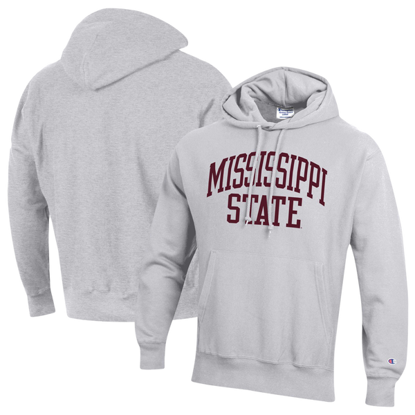 Champion NCAA Reverse Weave Wordmark Hoodie - Men's - Silver Gray