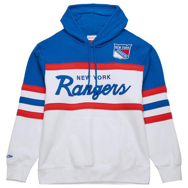 Mitchell & Ness Rangers Head Coach Pullover Hoodie - Men's - White - Image 2