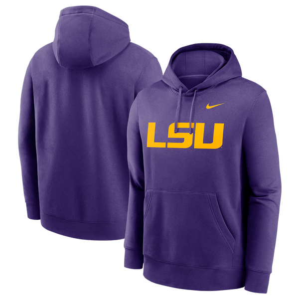 Nike LSU Primetime Evergreen Club Fleece P/O Hoodie - Men's - Purple