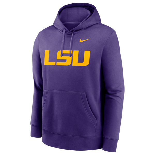 Nike LSU Primetime Evergreen Club Fleece P/O Hoodie - Men's - Purple - Image 2