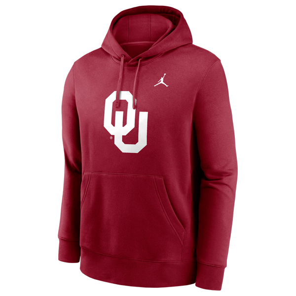 Jordan Oklahoma Primetime Evergreen Club Fleece P/O... - Men's - Crimson - Image 2